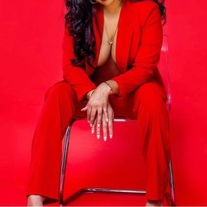 Red 2 piece suit